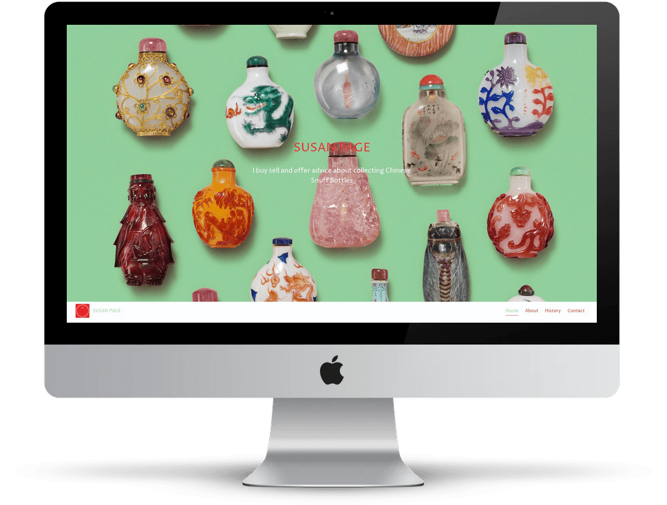 Showcase: Susan Page Snuff Bottles website on desktop