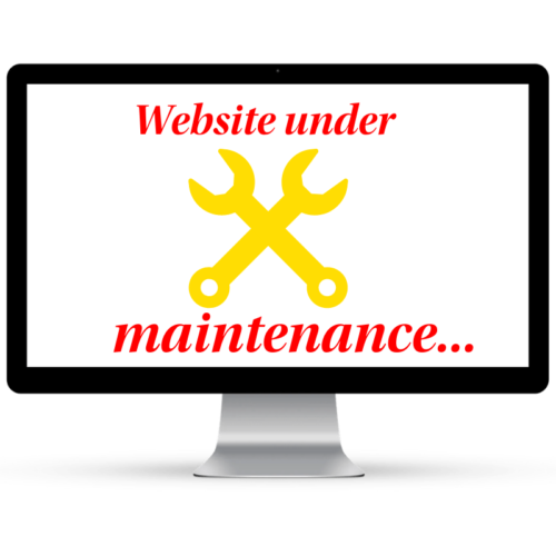 Graphic showing website under maintenance