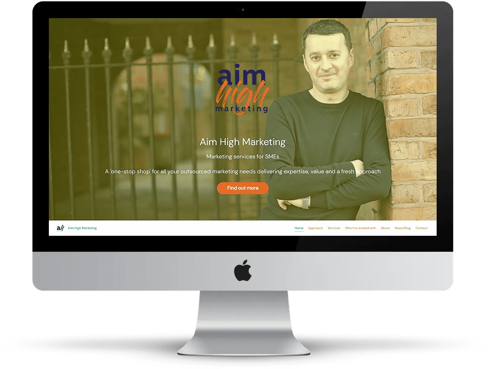 Aim High Marketing website on desktop
