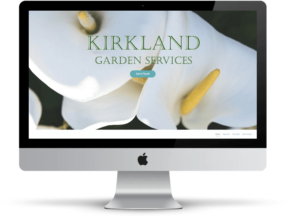 Kirkland Garden Services website on desktop