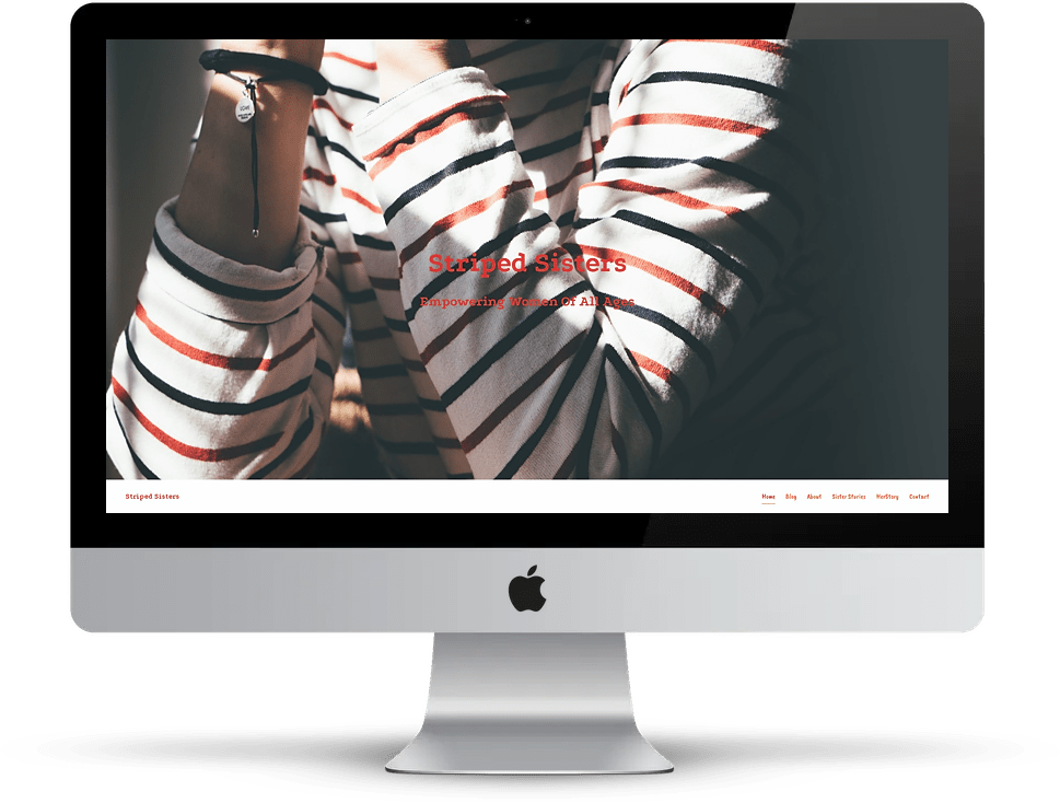 Striped Sisters website on desktop