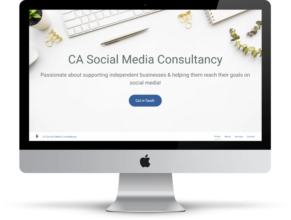 CA Social Media website on desktop