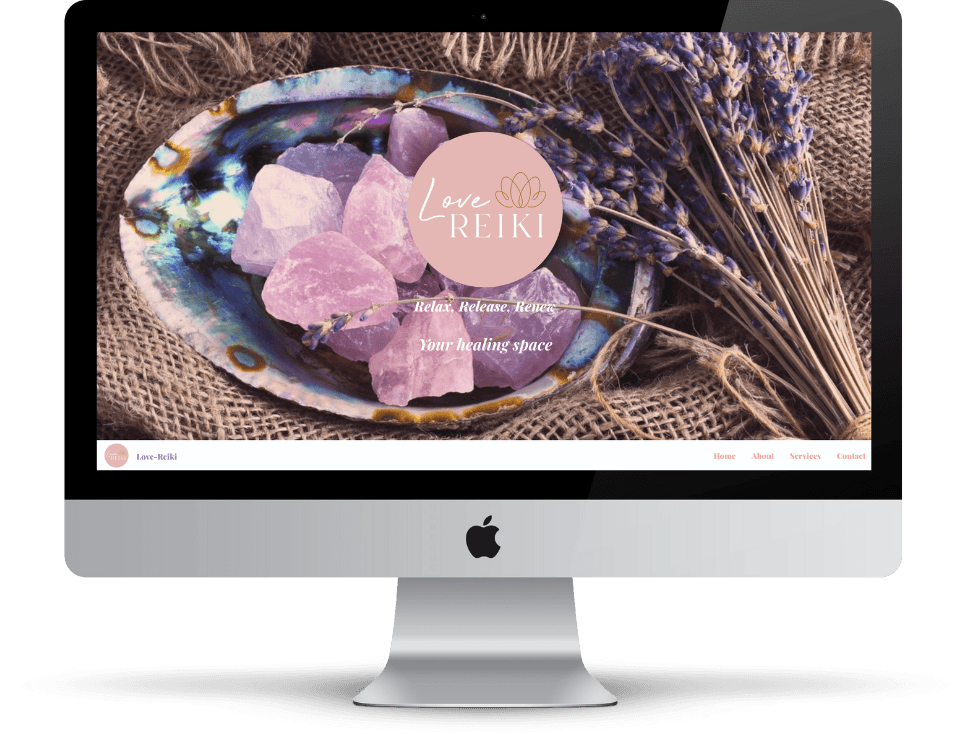 Love Reiki website on desktop