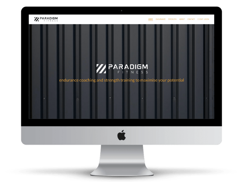 Paradigm Fitness website on desktop