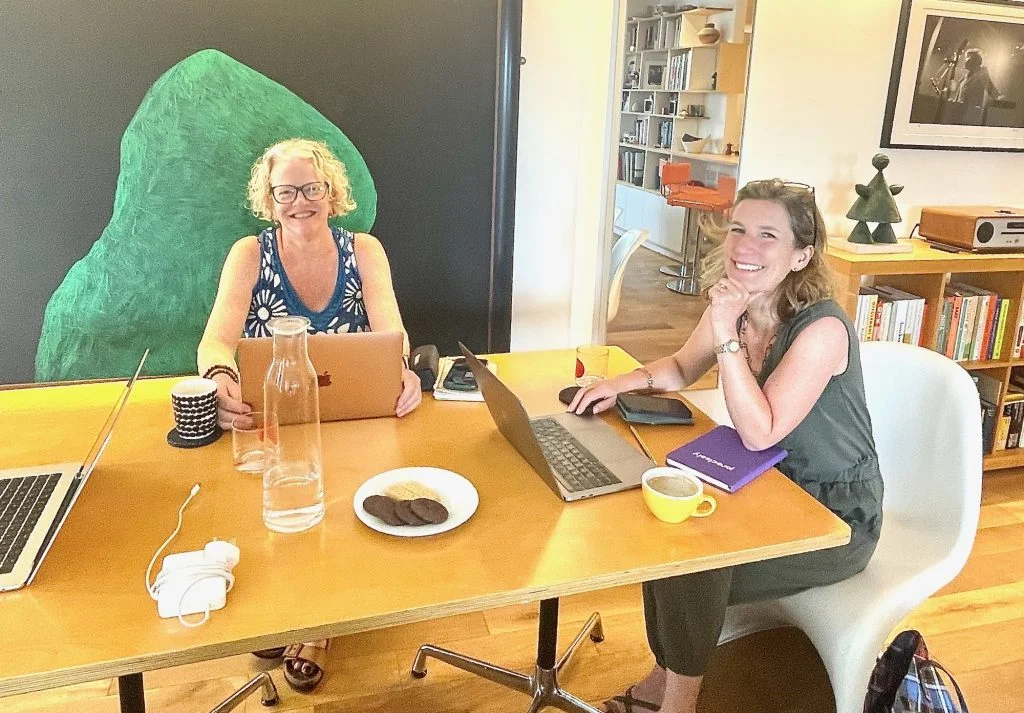 Flat White Websites's website clinic, with clients Anna and Jo